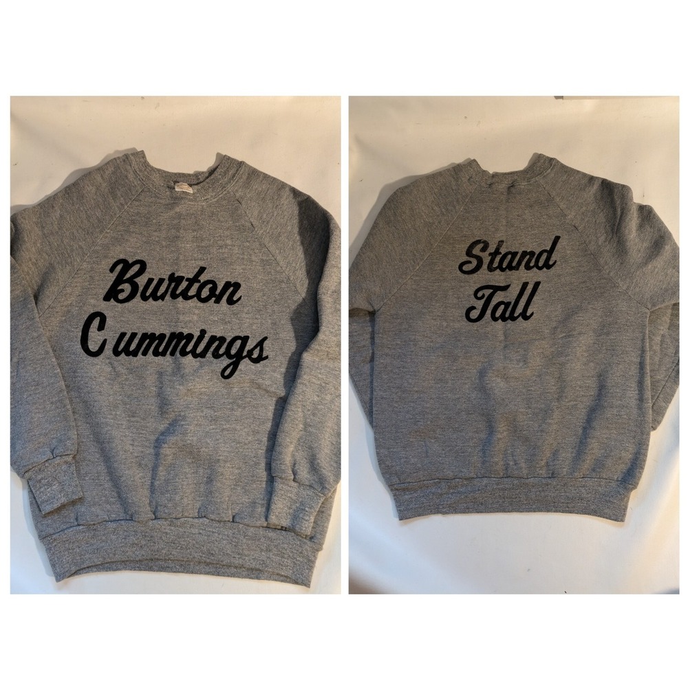 Vintage 1978 Burton Cummings Stand Tall Gray Sweat Shirt Guess Who Sportswear M